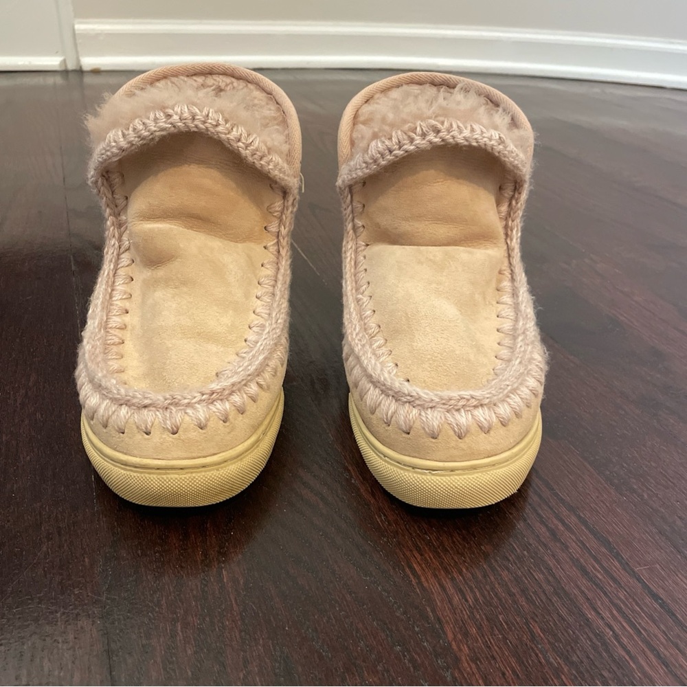 Mou Beige Suede Ankle Booties
